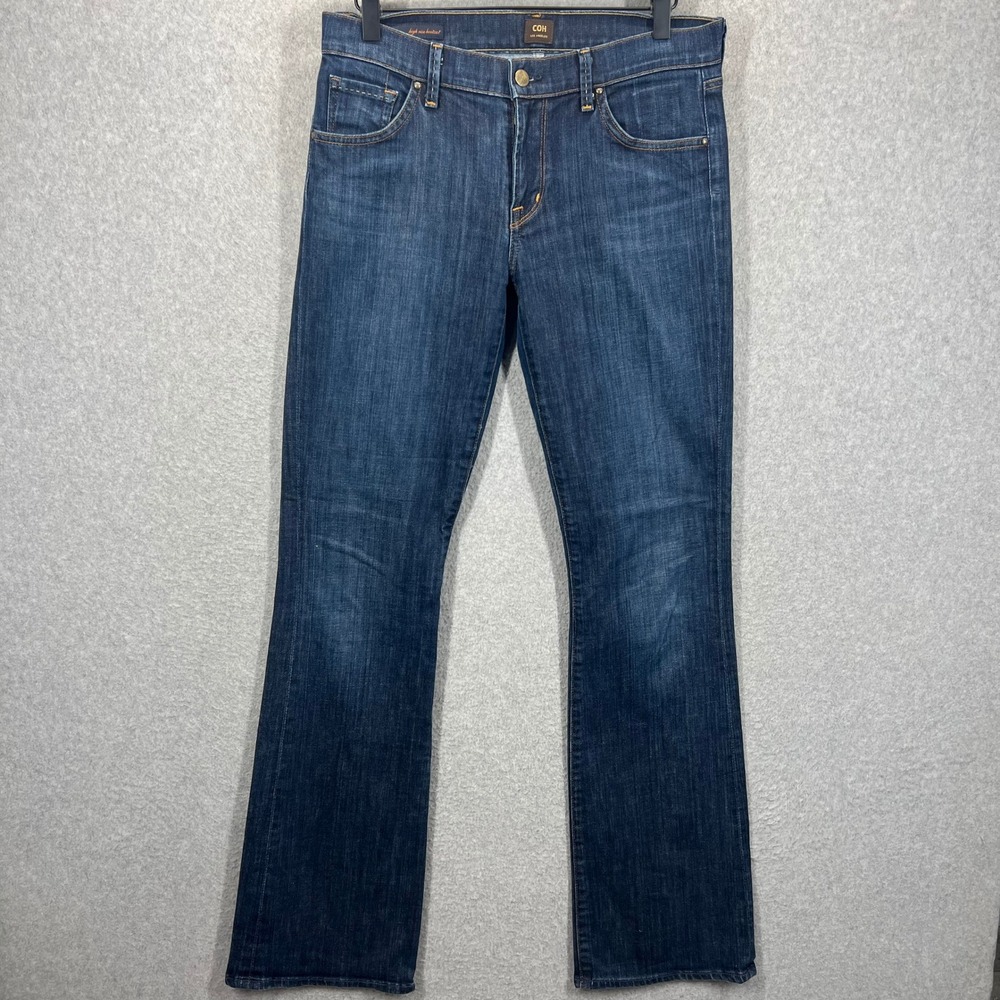 Citizens of Humanity High Rise Bootcut Women 29 Blue Denim Suede Pocket EUC
